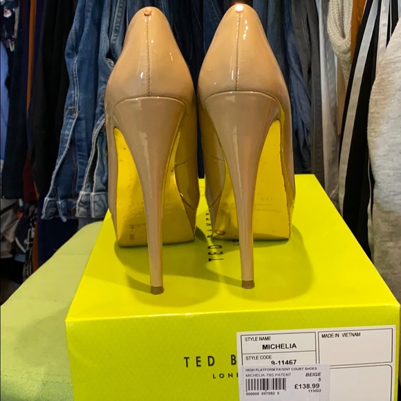 Ted Baker Nude Patent Leather Platform Pump - Picture 3 of 4
